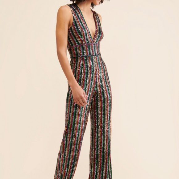 Saylor X Free People Winnipeg Sequined Jumpsuit - Picture 2 of 4